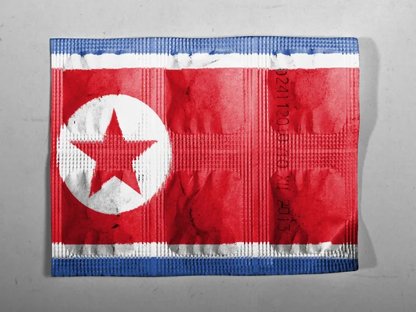 Die nordkoreanische Flagge — Stockfoto