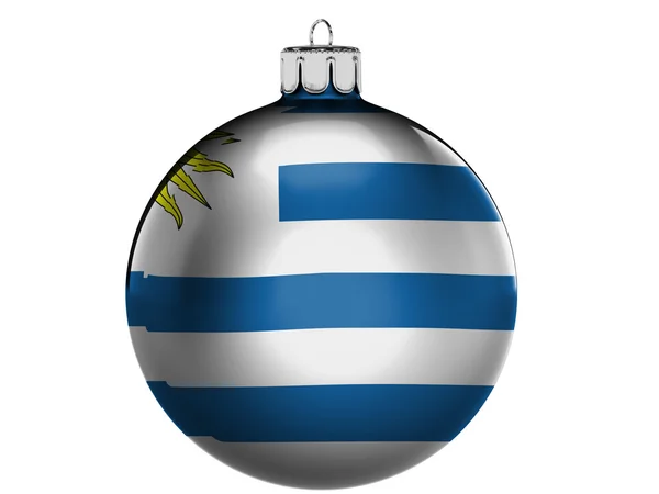 Bandera de Uruguay en Navidad, juguete x-mas —  Fotos de Stock