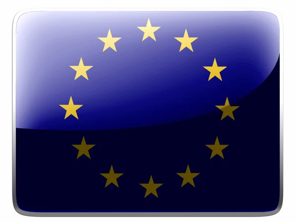 Europe Union flag painted on square interface icon — Stock Photo, Image