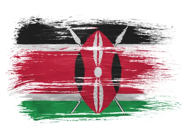 Bandera de Kenia sobre fondo blanco — Foto de Stock