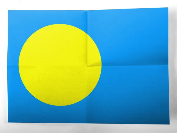 Palau flag painted on simple paper sheet — Stock Photo, Image