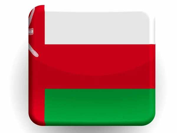 Oman vlag geschilderd op glanzende pictogram — Stockfoto