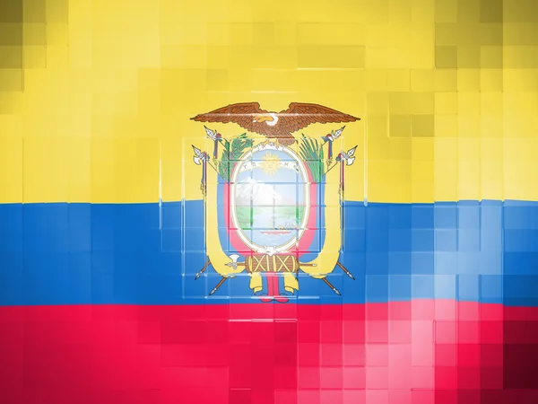 Vlajka Ekvádoru na vlnité povrchu plastu — Stock fotografie
