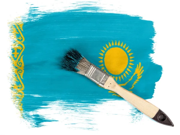 The Kazakh flag — Stock Photo, Image