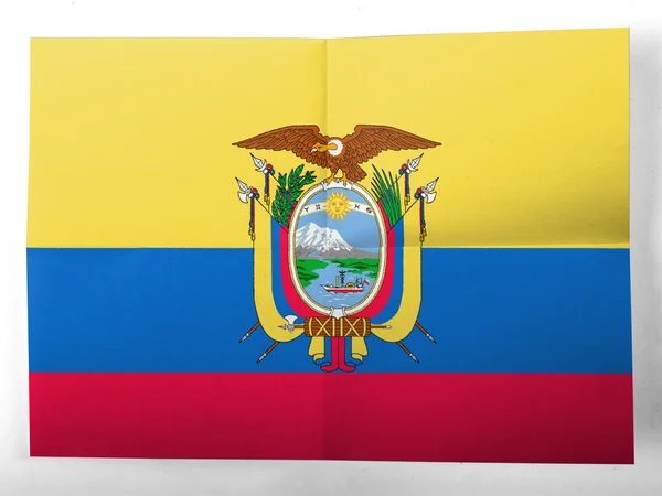 Ecuador-Flagge auf einfachem Papierblatt gemalt — Stockfoto