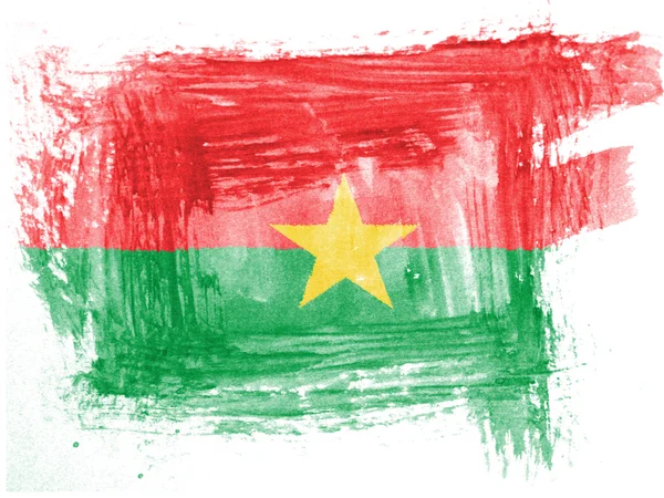 Burkina Fasos flagga målade med akvarell på papper — Stockfoto