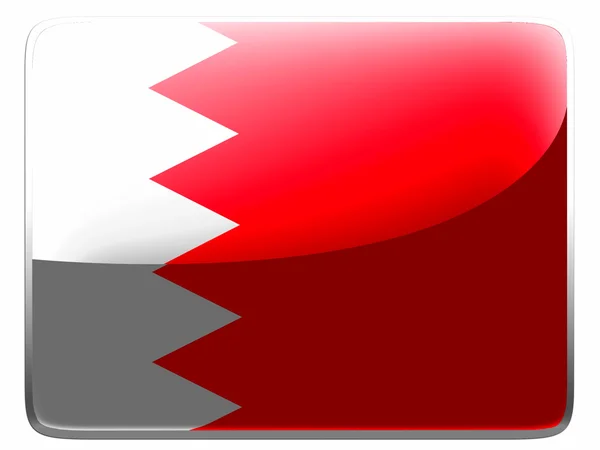 Bahrain. Bahraini flag painted on square interface icon — Stock Photo, Image