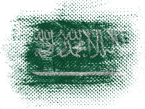 Saudi Arabia flag on dotted surface — Stock Photo, Image