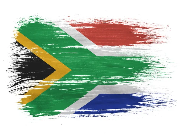 Bandiera sudafricana su sfondo bianco — Foto Stock