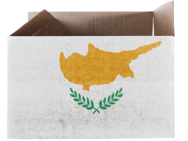 Cyprus flag painted on carton box or package — Stock Photo, Image