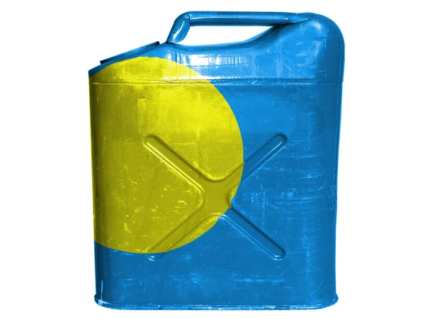 Palau flag painted on gasoline can or gas canister — Stock Photo, Image