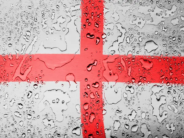 Inglaterra. Bandera inglesa cubierta con gotas de agua — Foto de Stock