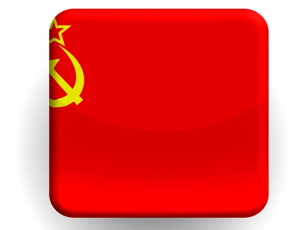 A bandeira da URSS pintada no ícone brilhante — Fotografia de Stock