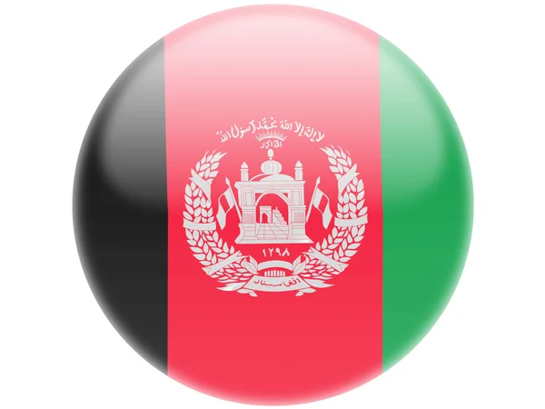 Bandiera Afghanistan. Distintivo rotondo lucido — Foto Stock