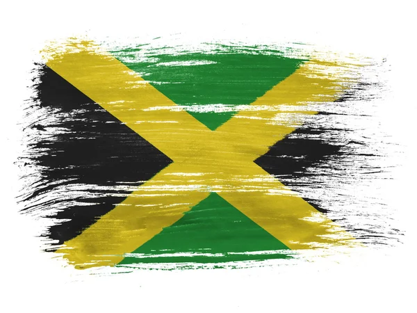 Bandeira da Jamaica em fundo branco — Fotografia de Stock