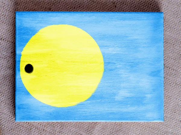 Palau flag painted over wooden board — Stock Photo, Image