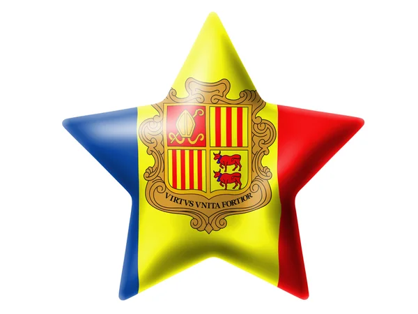 Bandera Andorra. Brillante estrella — Foto de Stock