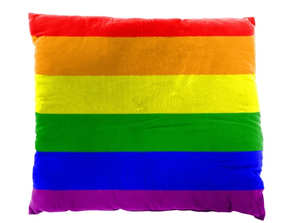 Drapeau de fierté gay peint sur oreiller — Photo