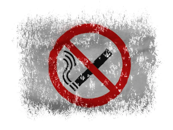 No smoking sign drawn at on white background — Stock Photo, Image