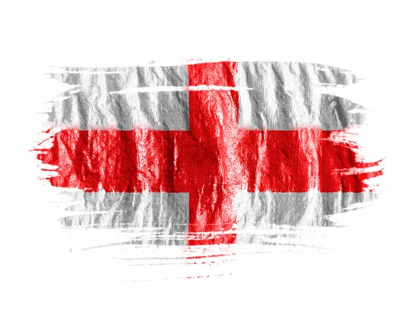 Inglaterra. Bandera inglesa pintada con acuarela sobre papel blanco mojado — Foto de Stock