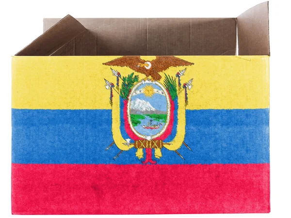 Ecuador Flagge auf Karton oder Verpackung gemalt — Stockfoto