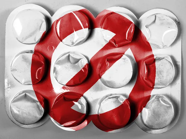 yasak işareti tablet veya hap boyalı boyalı