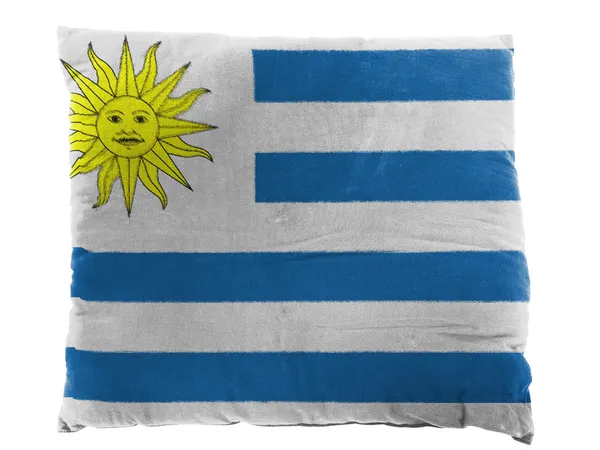 Uruguay flag painted on pillow — Stock Photo, Image