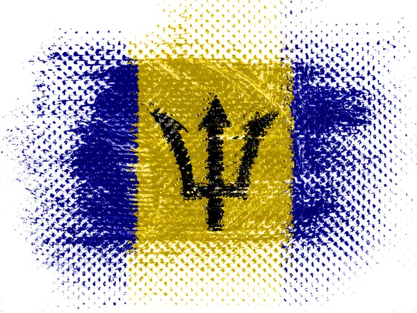 Barbados. Barbadische Flagge auf gepunkteter Oberfläche — Stockfoto