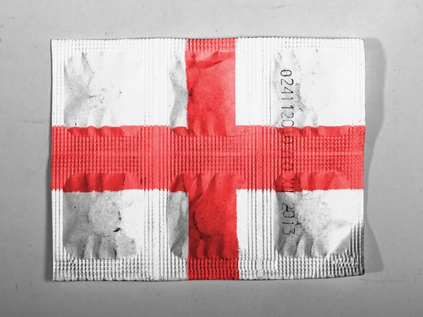 Inglaterra. Bandeira inglesa pintada em comprimidos — Fotografia de Stock