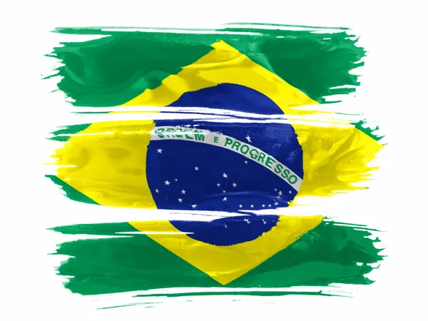 Den brasilianska flaggan — Stockfoto