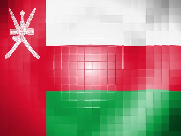 Bandiera Oman sulla superficie di plastica ondulata — Foto Stock