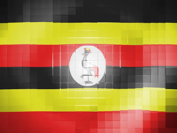 Vlajka Ugandy na vlnité povrchu plastu — Stock fotografie