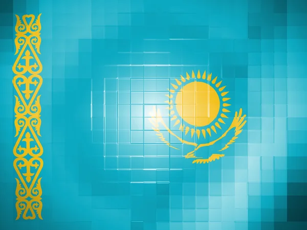 De vlag van kazakh — Stockfoto