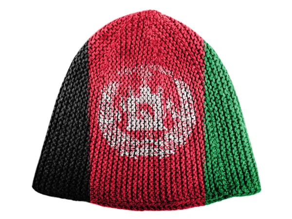 Afghanistans Flagge auf Mütze gemalt — Stockfoto