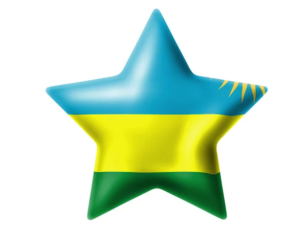Ruanda Flagge. Glanzstern — Stockfoto