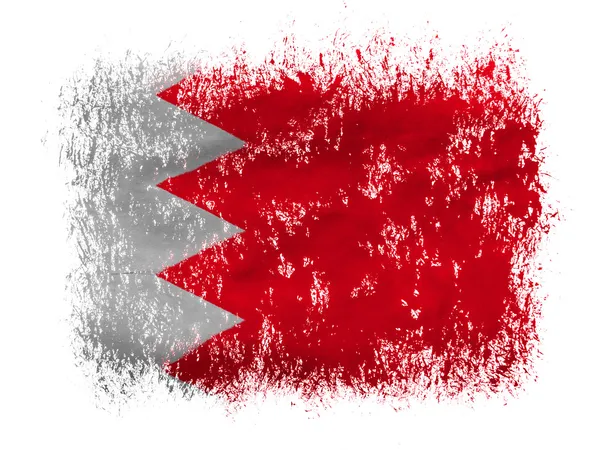 Bahrain. Bahraini Flagge auf weißem Hintergrund Stockbild