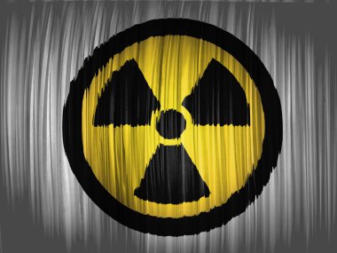 Nükleer radyasyon sembolü boyalı