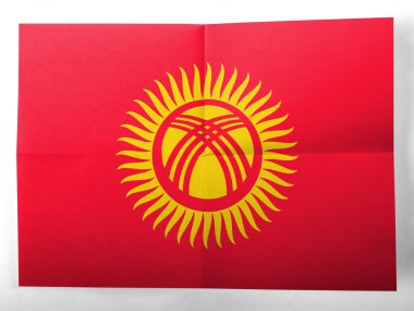 Kırgızistan bayrağı basit kağıt levha boyalı