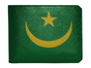 deri cüzdan deri cüzdan üzerinde boya boyalı mauritius bayrağı