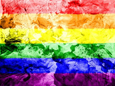 kirli ve pis kağıt boyalı gay pride bayrağı