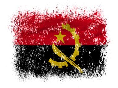 Angola. beyaz zemin üzerine Angola bayrağı