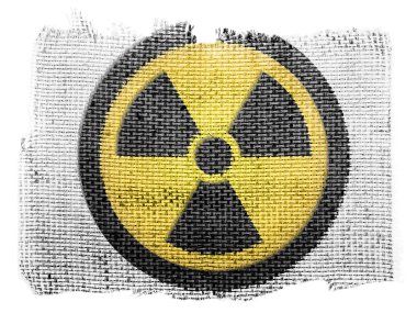 Nükleer radyasyon sembolü boyalı