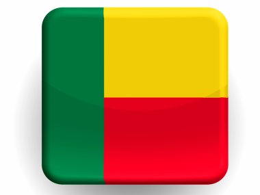 Benin. parlak simge boyalı benini bayrağı