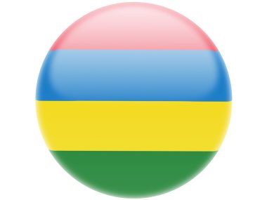 Moritanya bayrak. Yuvarlak parlak rozet
