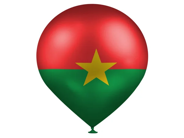 Burkina Fasos flagga på en ballong — Stockfoto