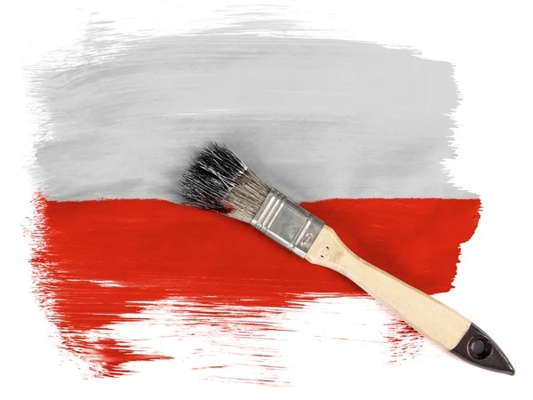 Den polska flaggan — Stockfoto