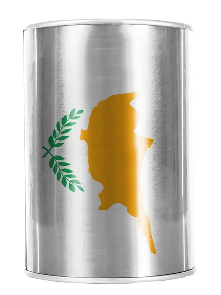 Bandeira de Chipre pintada em lata brilhante — Fotografia de Stock