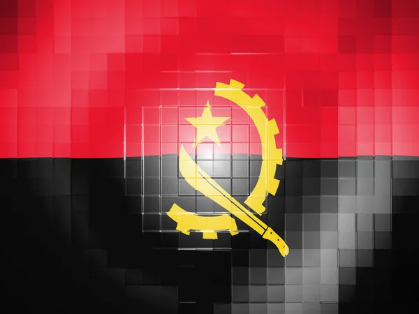 Angola. Bandeira angolana na superfície de plástico ondulado — Fotografia de Stock