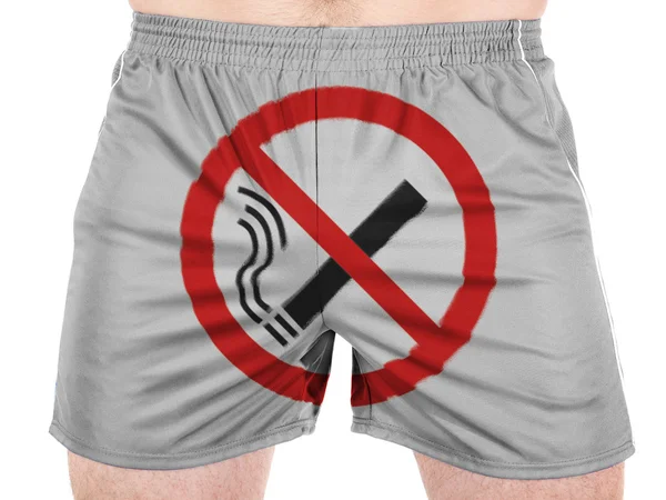 No fumar signo pintado en camisas deportivas — Foto de Stock