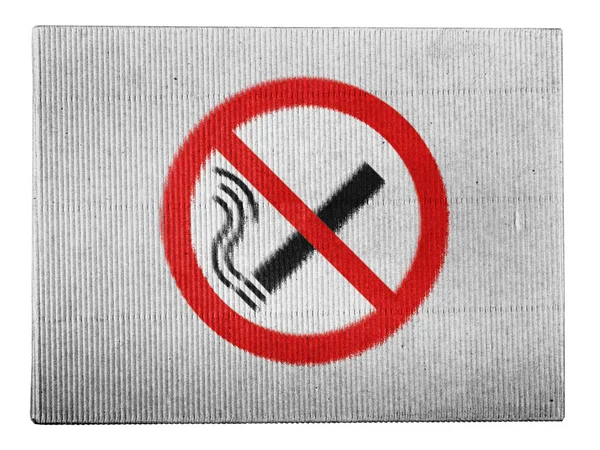 No smoking sign drawn at painted on carton box — Stock Photo, Image